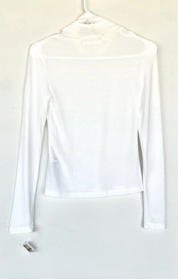 White Stretch Turtleneck Impeccable Pig Size Small Retails $54