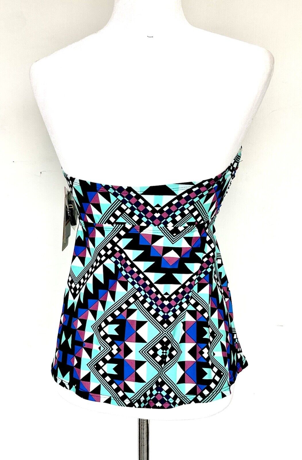 Pink Envelope Geometric Print Peplum Tankini Top Retails $60 Size S
