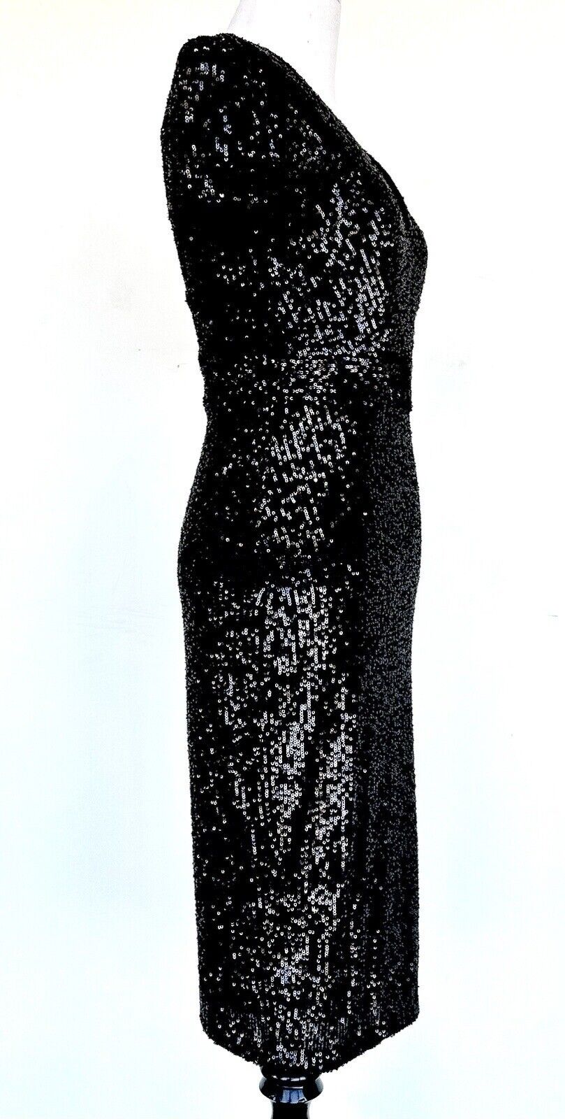 Aqua Black Sequined Party Cocktail Dress Size 0 Retails $248 Price $85