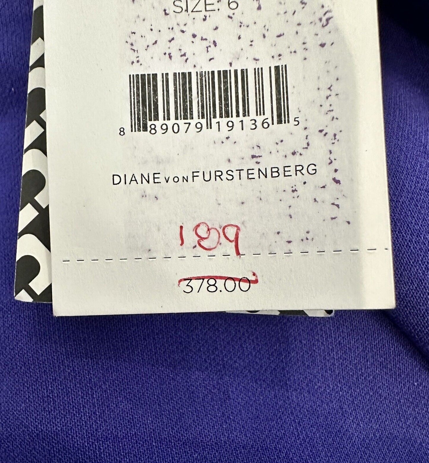 Diane von Furstenberg Dress Chrome Purple Ruched Hip Retail $378 Size 6 NWT