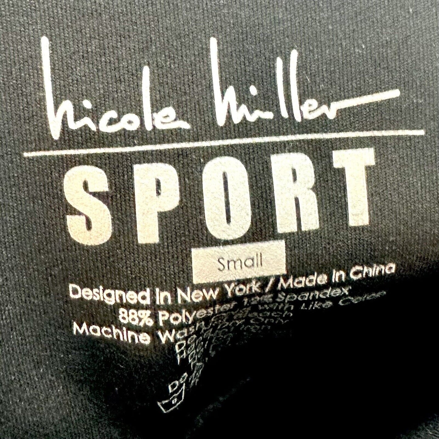 Women’s NICOLE MILLER SPORT Leggings Black Media pocket leggings Retail $68 S