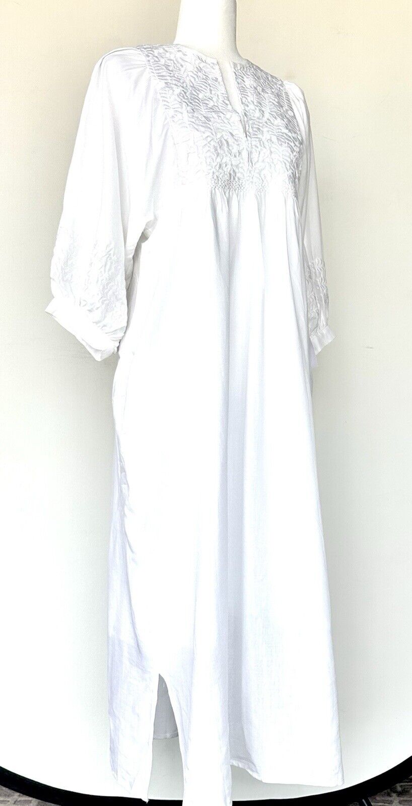 J Marie embroidered Louise MIDI Dress size XS Retail $180 Tencel Cotton Linen
