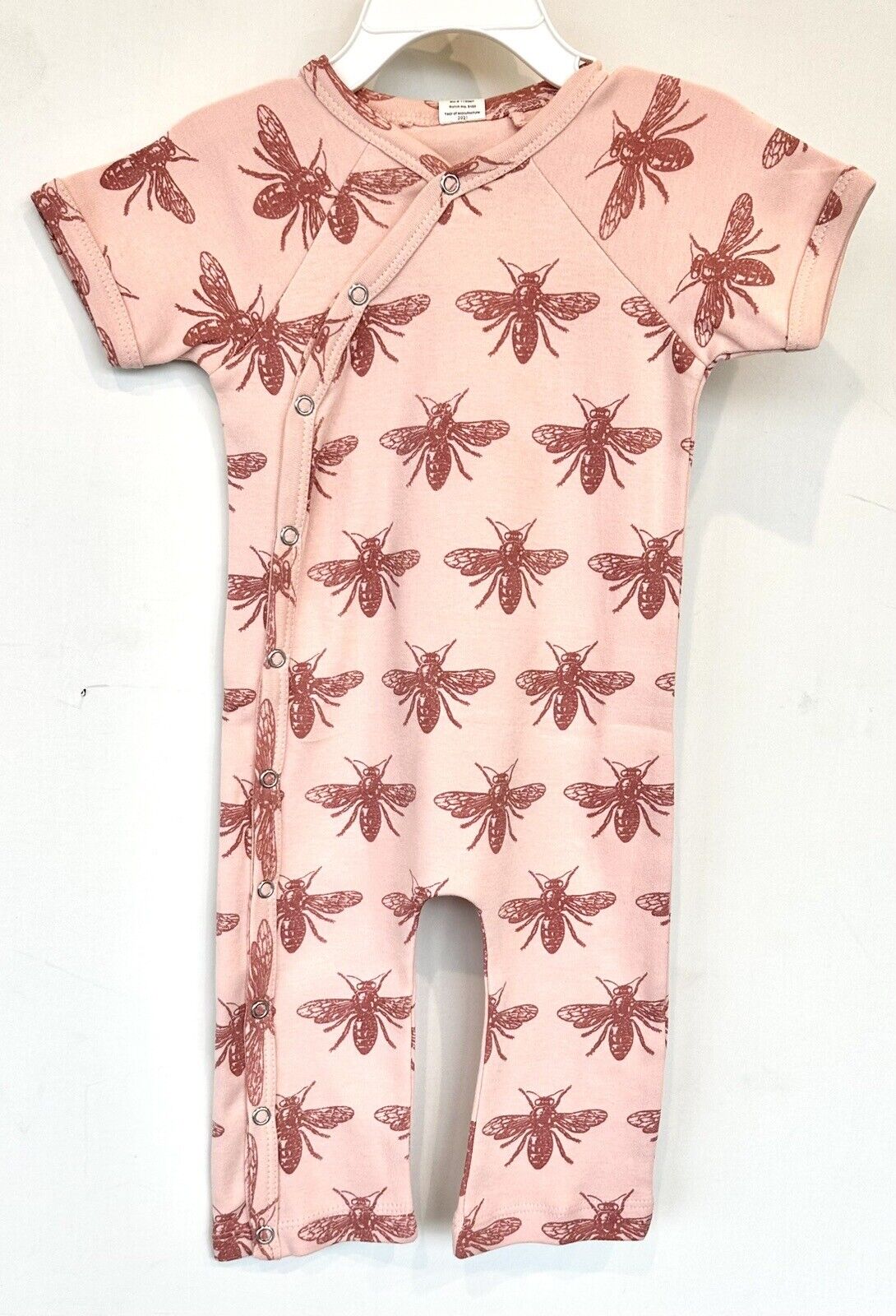 Kate Quinn SS Kimono Style Jumpsuit Organic Cotton Blush Bee 6-12 M Retail $38