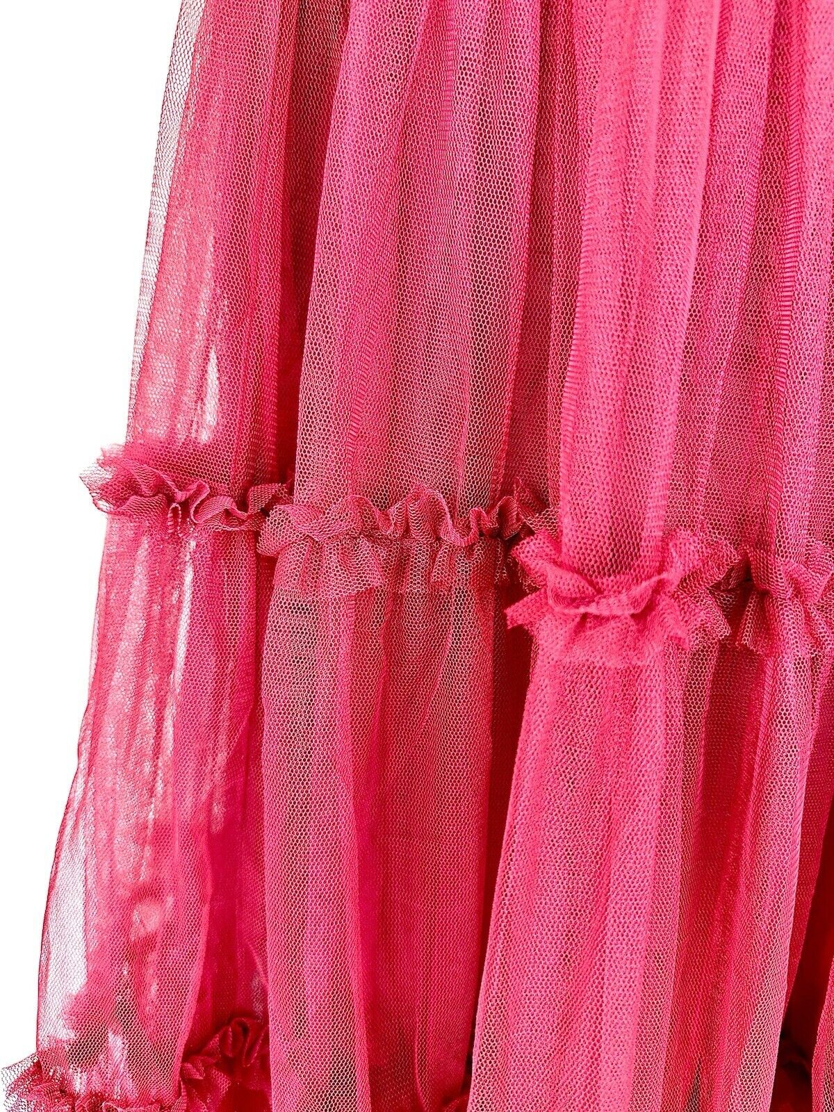 Ivy City Red Beaded Anastasia Tulle Dress Tiered Retail $218  Size XS