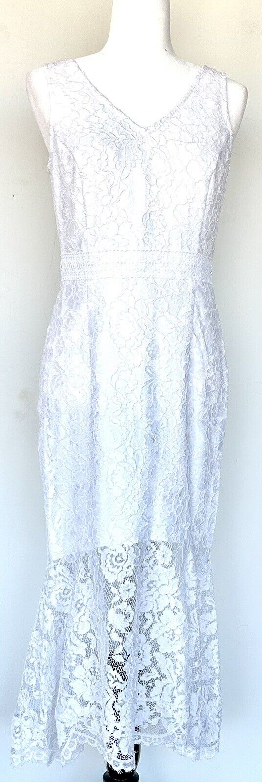 Nanette Lepore White Soutache Lace Mermaid Dress Retail $179 Size 6