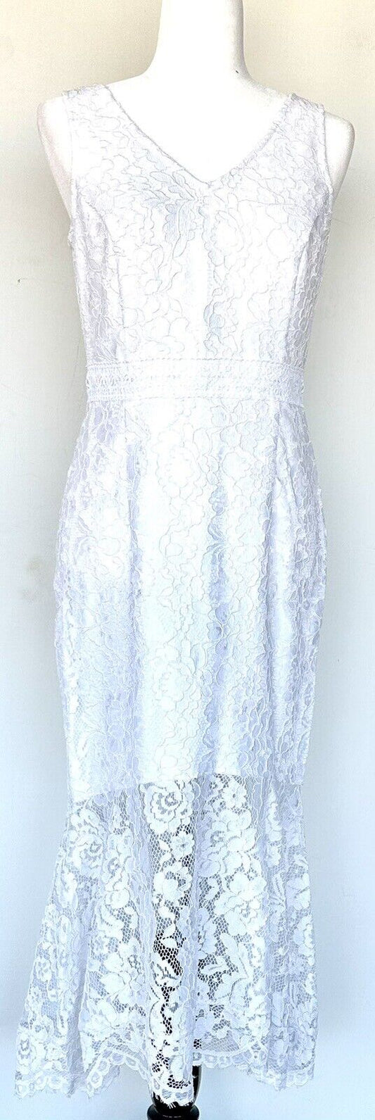 Nanette Lepore White Soutache Lace Mermaid Dress Retail $179 Size 6