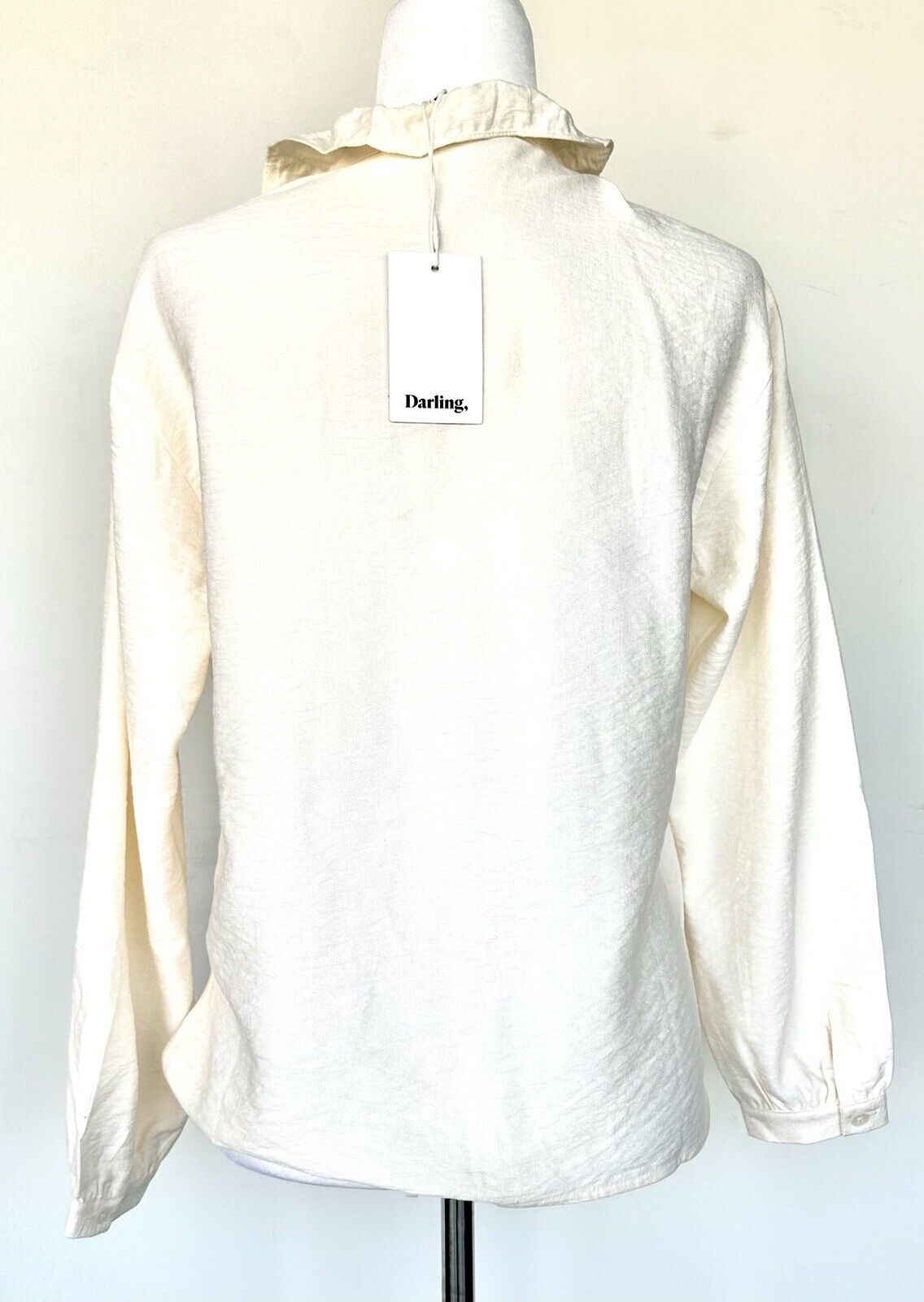 Darling Clothing Cream Ruffle Blouse. Retail $115 New With Tags XS