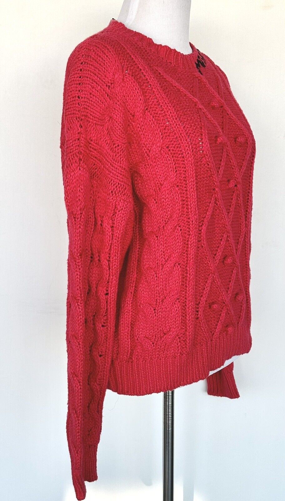 MOTHER The Jumper Cotton Cable Sweater Embroidered Retail $345 XS