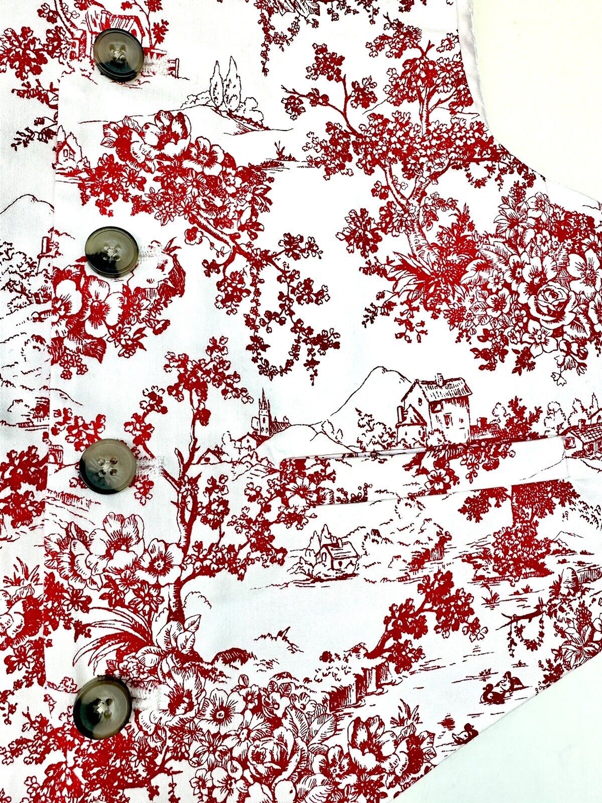 Janie And Jack Toile Red And White Waistcoat Age 5 Retail $54 Price $34 NEW