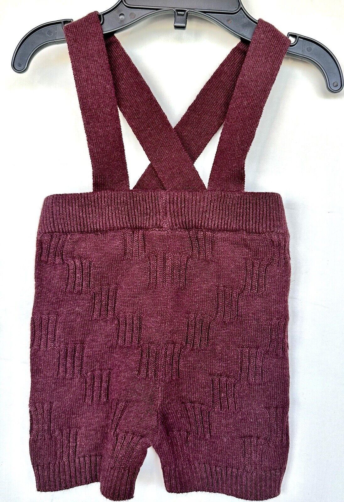 Kate Quinn Fig Sweater Suspender Shorts. 3-6 Months Organic Cotton Knit