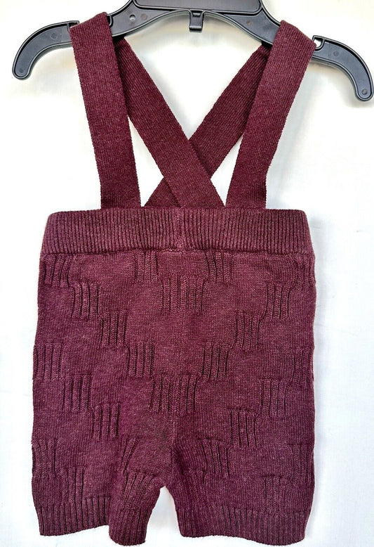 Kate Quinn Fig Sweater Suspender Shorts. 3-6 Months Organic Cotton Knit