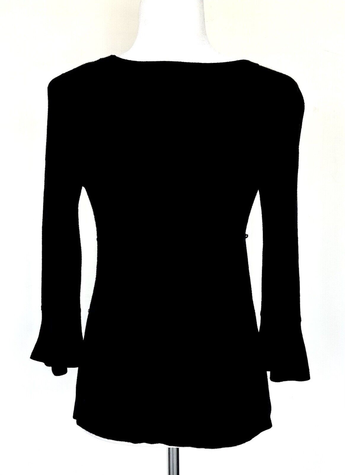 Le Gali Julie Rhinestone 3/4 Sleeve Light Sweater XS Black Retail $75