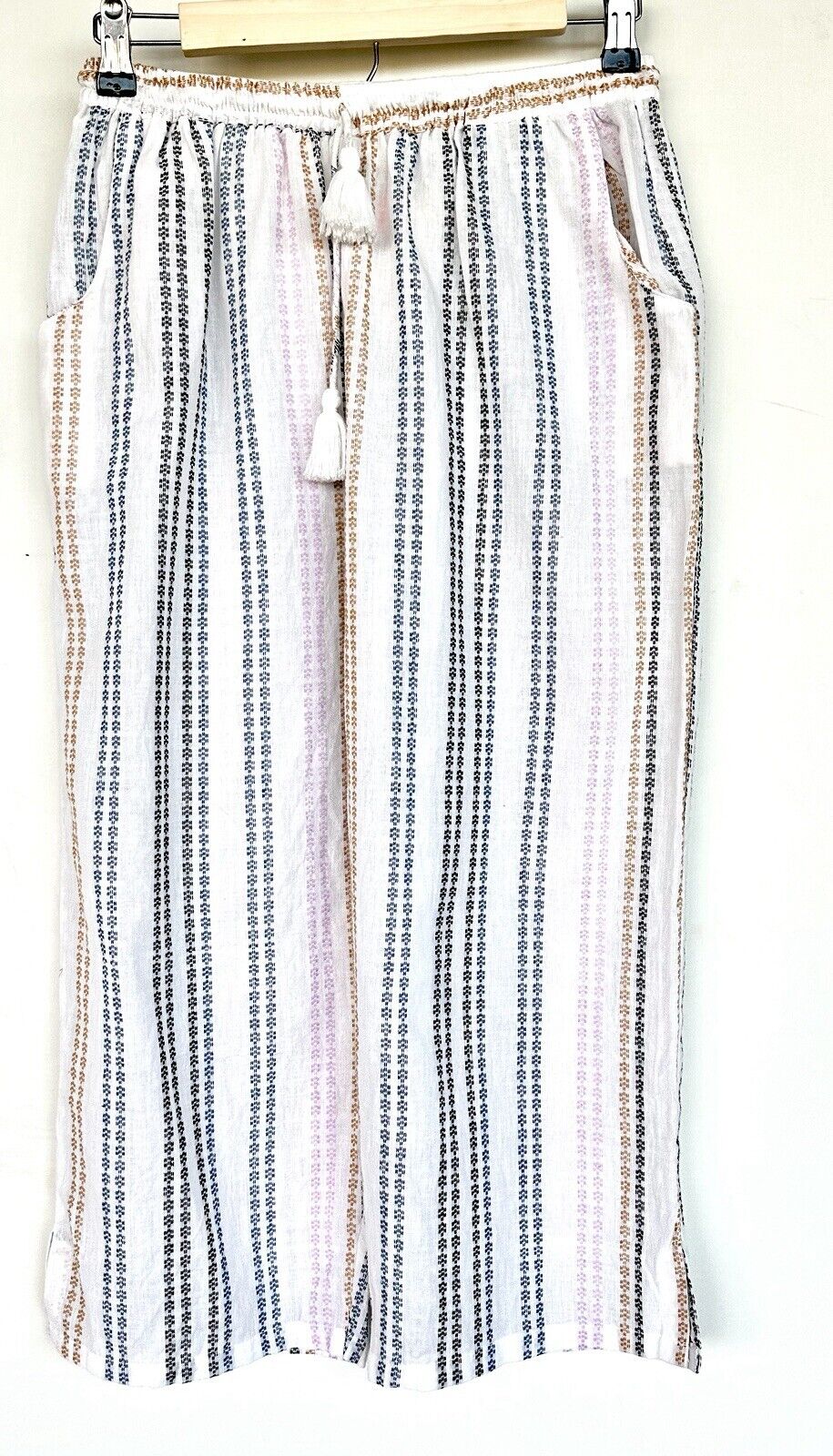 Sundance Palmdale Beach Ankle Pants Retail $108 XS/S NWT Striped