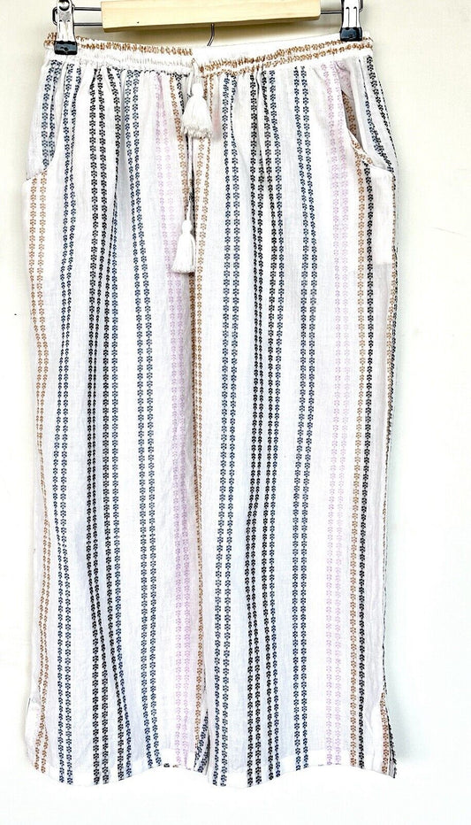 Sundance Palmdale Beach Ankle Pants Retail $108 XS/S NWT Striped