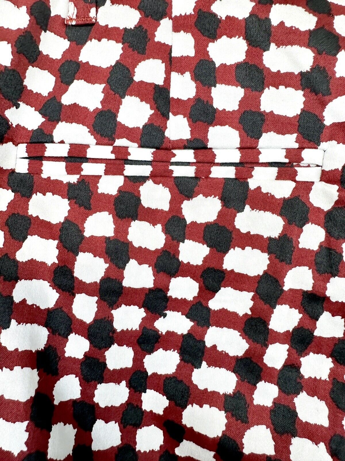 MKT Studio Burgundy Print Ankle Pants Size 34 US 0 Retail $190 NWT