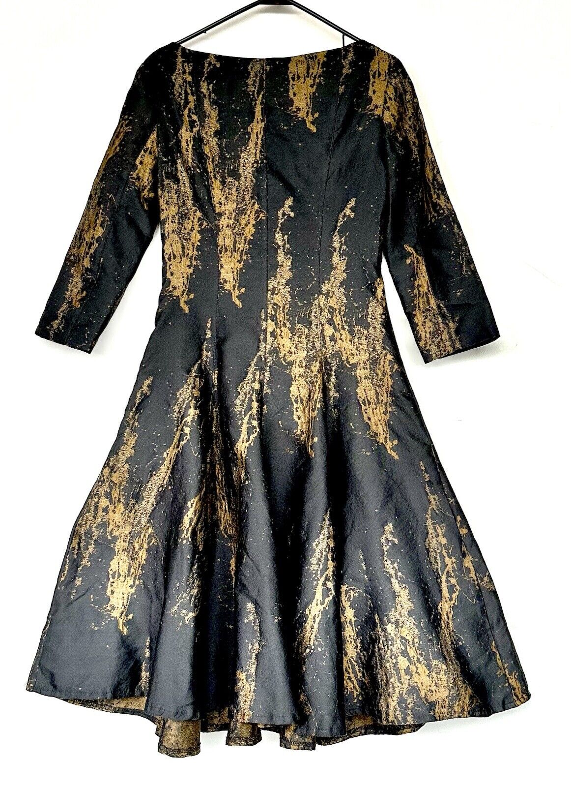 Rostfrei By Anett Rostel Black Gold Dress Retails $357 Size 8 U.S 36 Euro