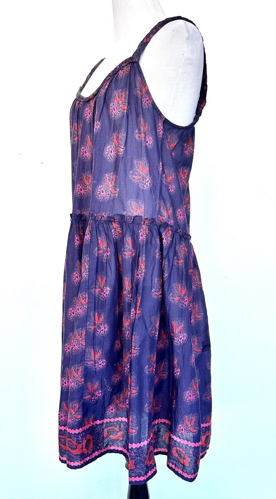 Sundance Rama Sleeveless Dress Braided Straps 100% Indian Cotton Retail $118 XS