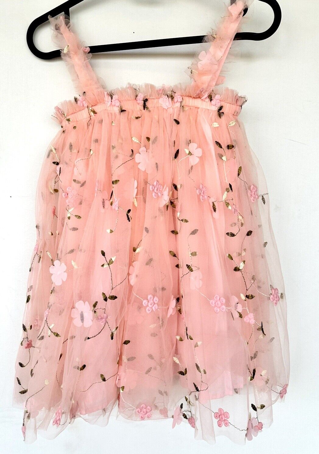Dolce Tulle Net Embroidered Ruffle Dress Age 6 Pink Multi Layered