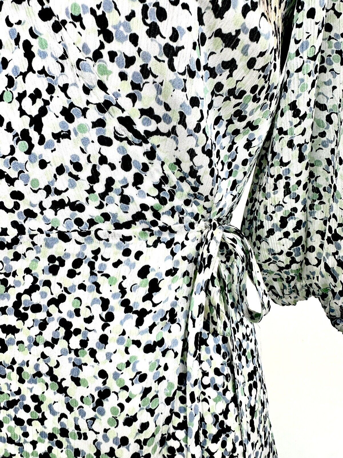 NWT Club Monaco Green Dotted Short Sleeve Wrap Dress - Size 00 Retail $298