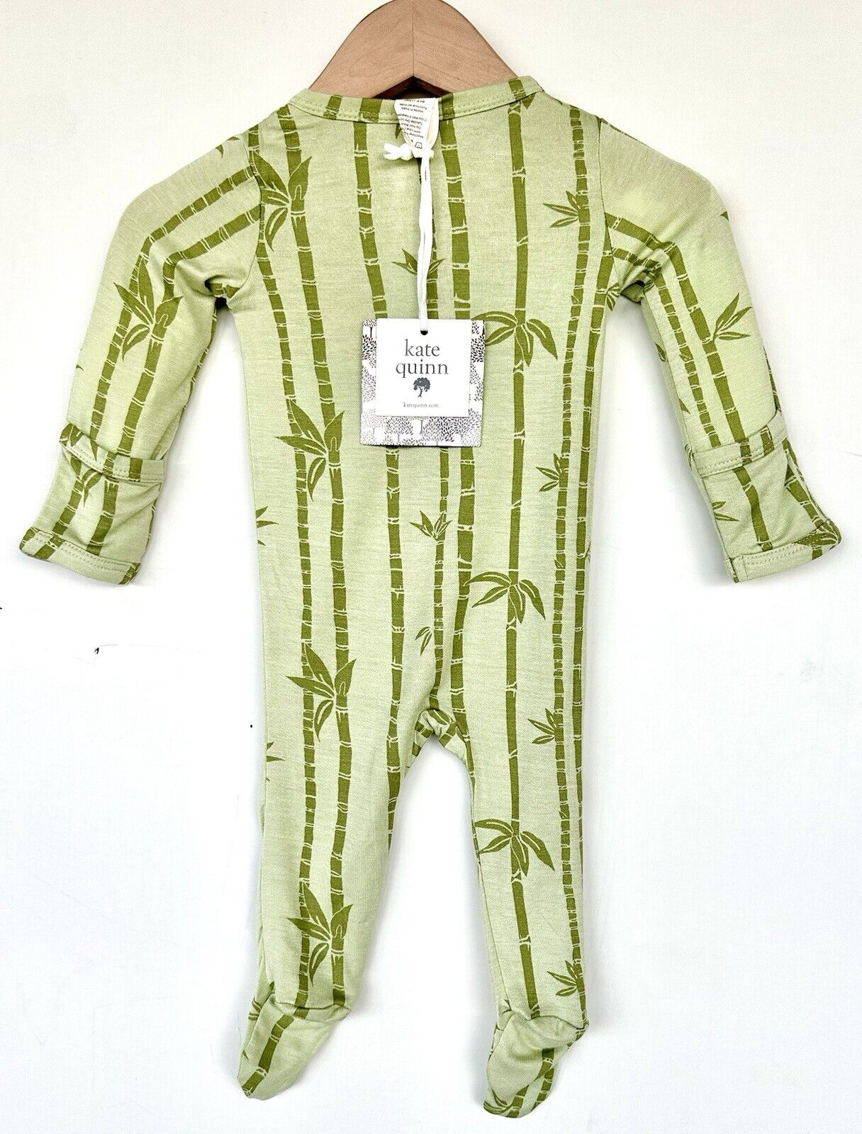 Kate Quinn Bamboo Forest LS Zipper Footie 0-3 M  Soft Modal Spandex