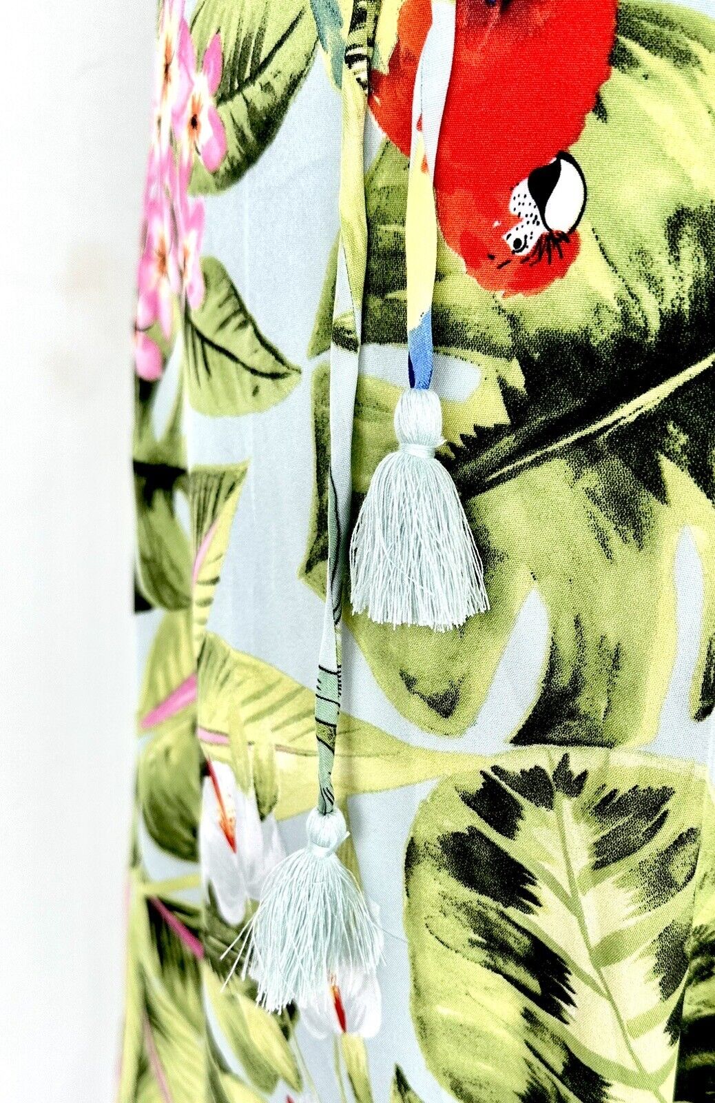 AaKaa Sage Exotic Getaway Tropical Print Maxi Dress Small Price $55