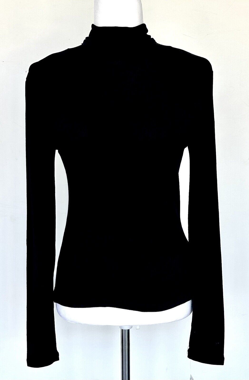 Black Stretch Turtleneck Impeccable Pig Size Small Retails $54