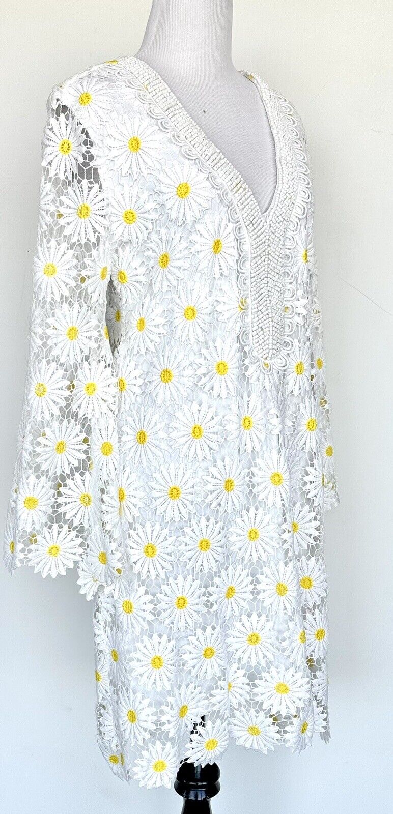 Boston Proper Embellished Crochet Lace Tunic Dress Size S Retail $169 Price $79