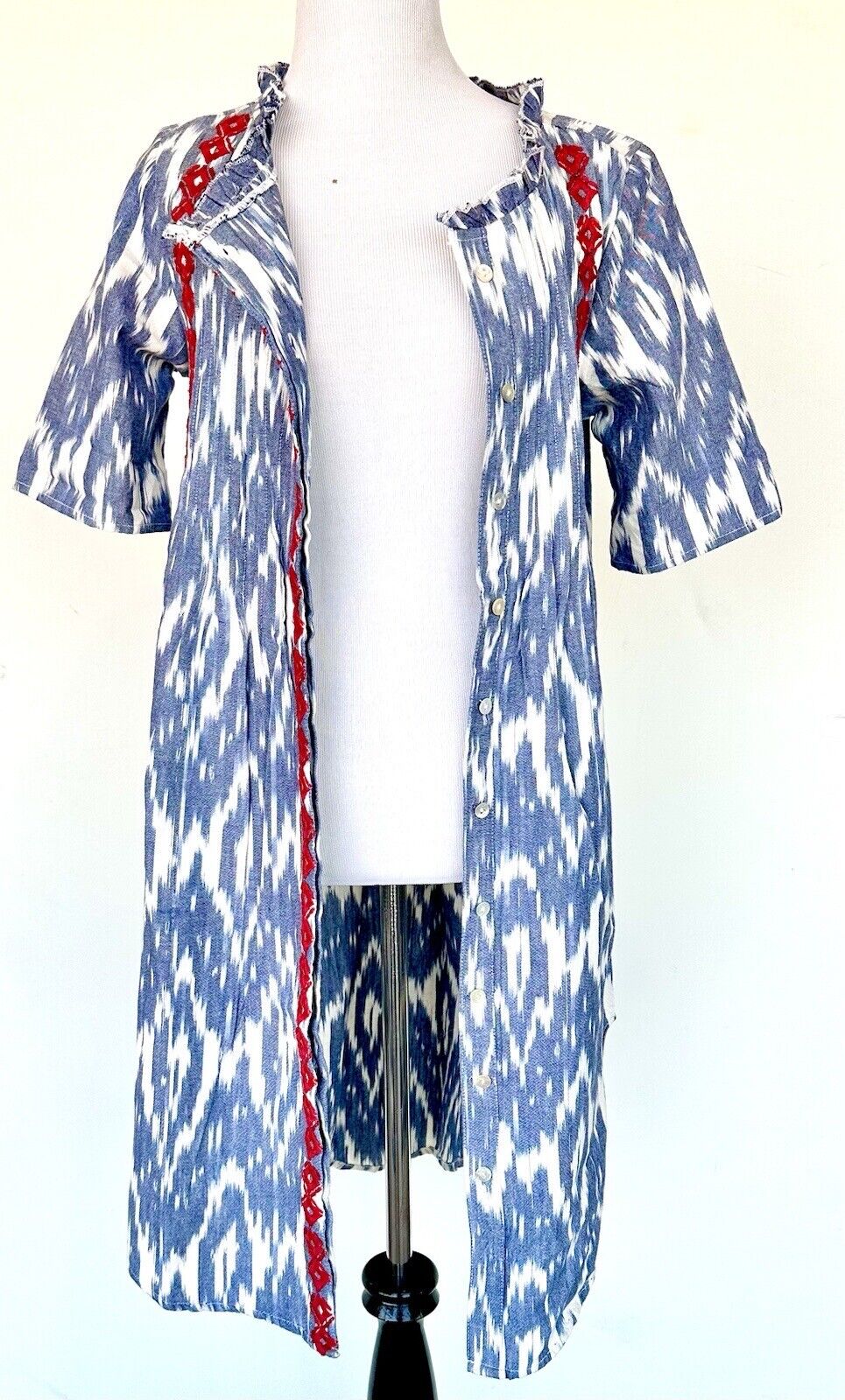 Sundance Isabel Ikat Shirt Dress With Embroidery  Size PXXS Retails $158