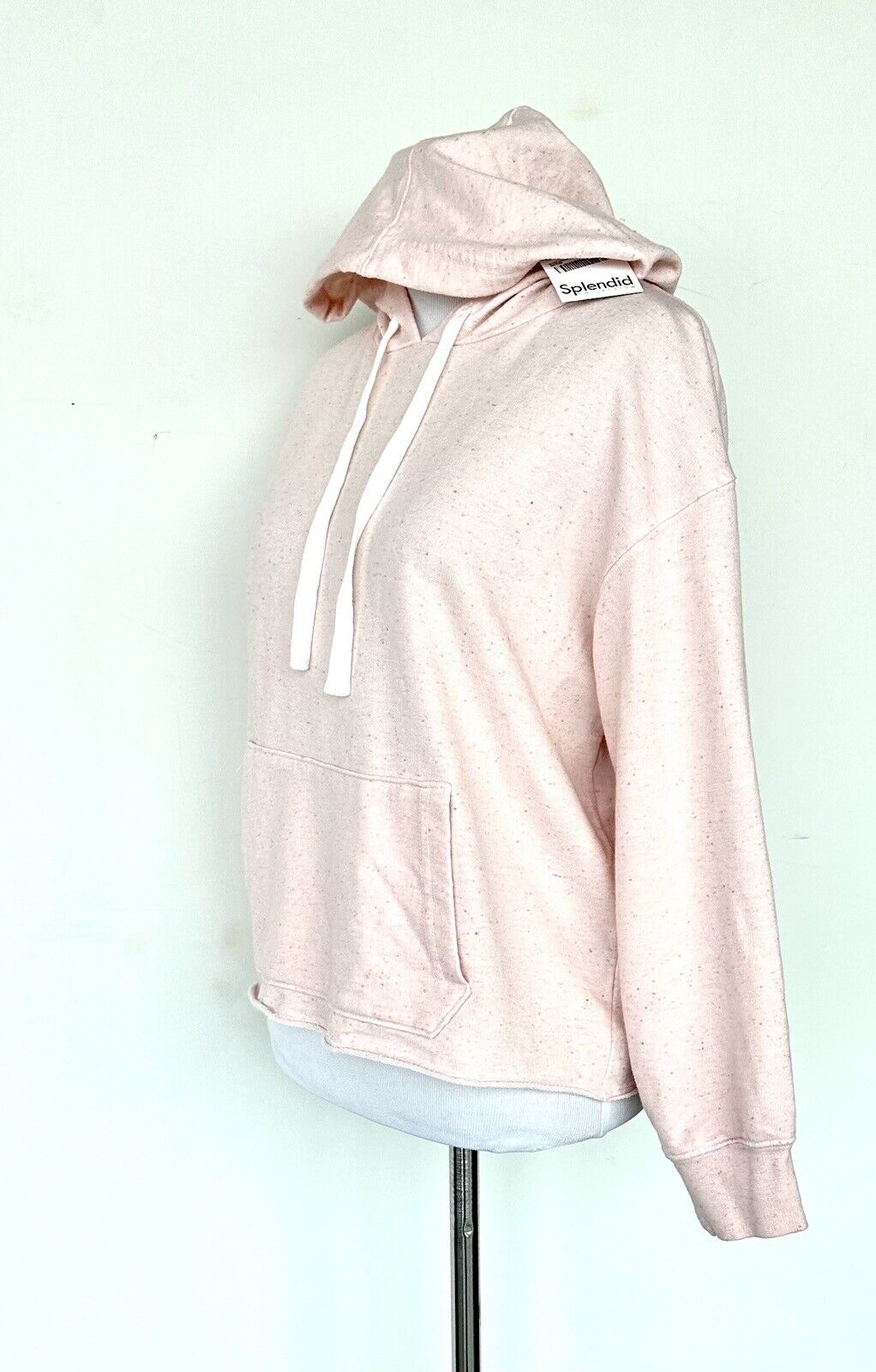 Splendid Pink Flecked Raw Edge Sweatshirt Hoodie. Retails $138 XS