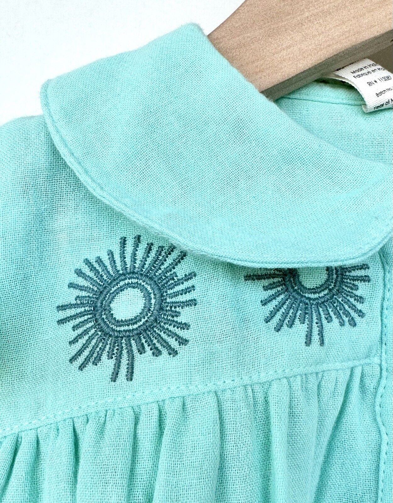 Kate Quinn Embroidered Bubble Organic Cotton Gauze. Price $24 12-18 M New