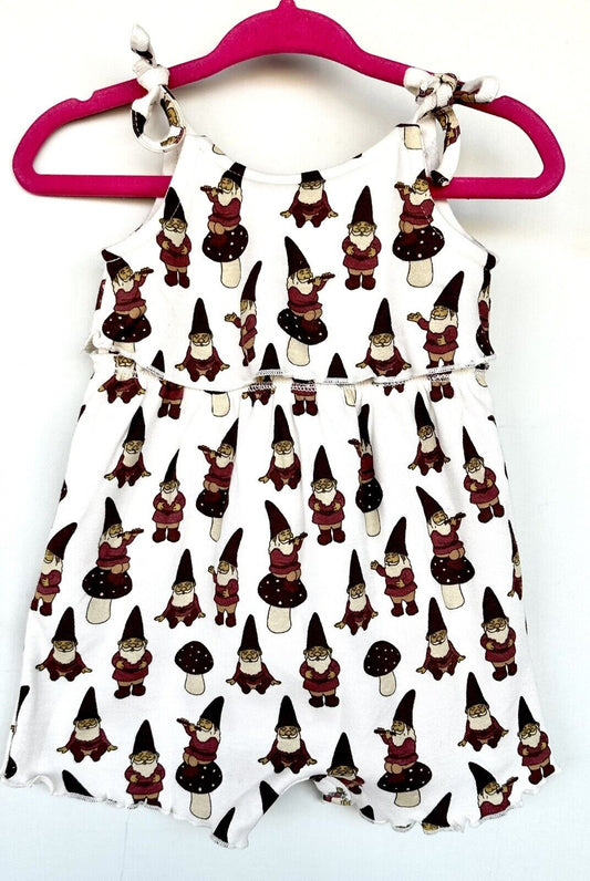 Kate Quinn Spaghetti Tie Strap Ruffle Shortie Romper Pockets $36 0-3M