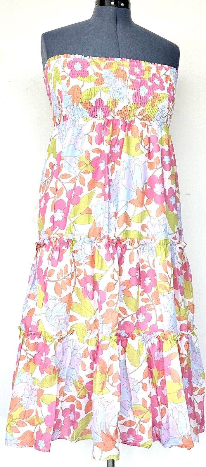 J Marie Ava Mae Tiered Midi Skirt / Dress size XL Retail $158 Price $59 NWT