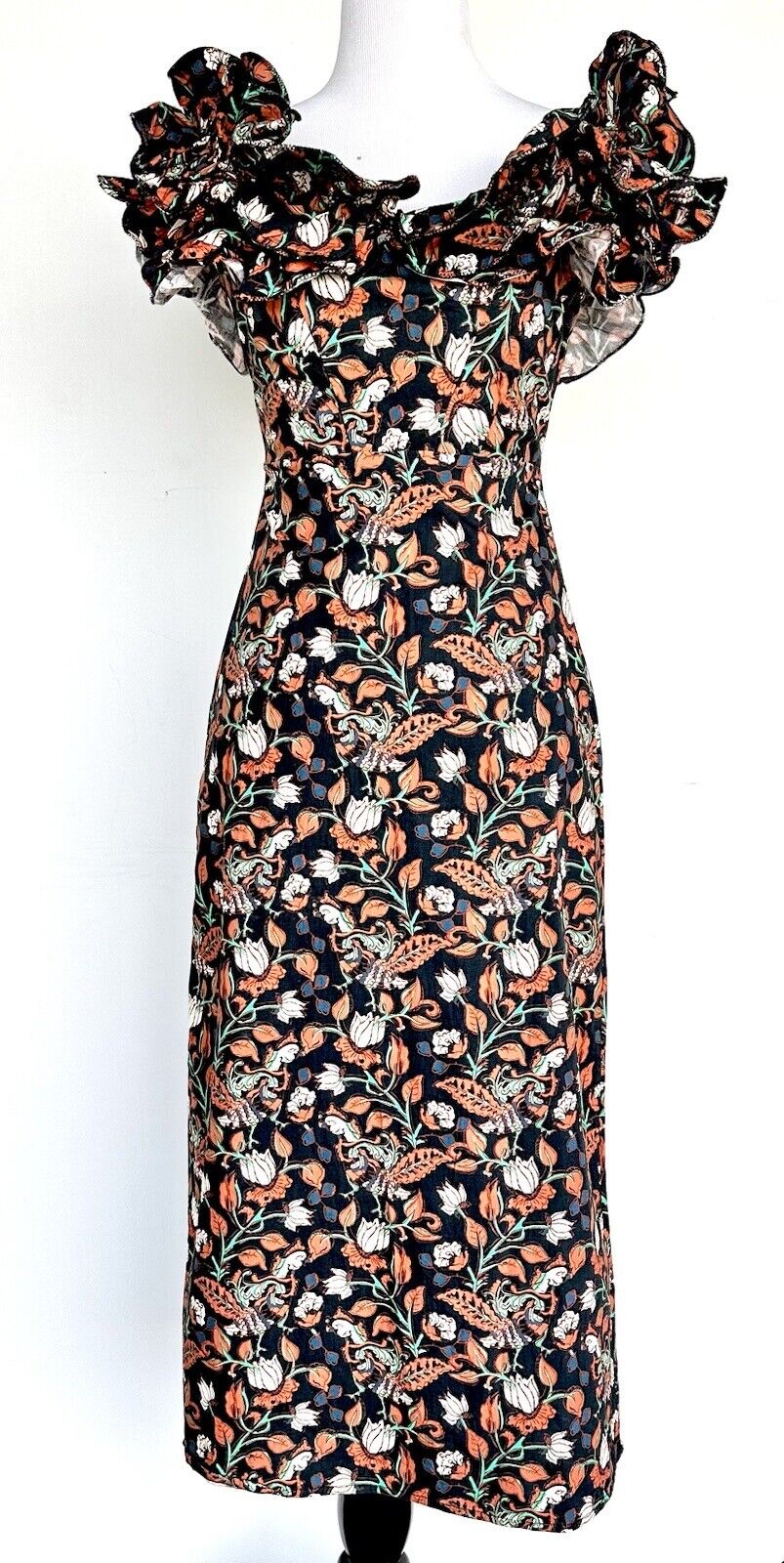 Anthropologie Let Me Be Flounce Dress XS Retail $180 Price $96 Off/On Shoulder
