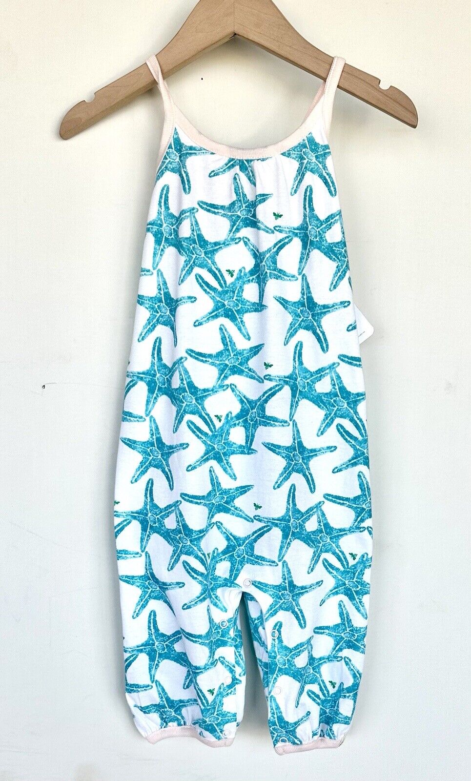 Burts Bees Organic Cotton Starfish Romper. 6-9 M NWT Cross Back
