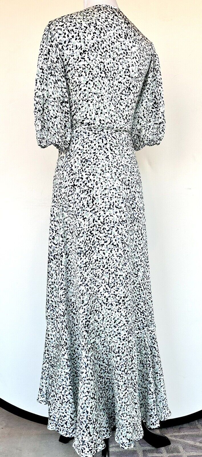 NWT Club Monaco Green Dotted Short Sleeve Wrap Dress - Size 00 Retail $298