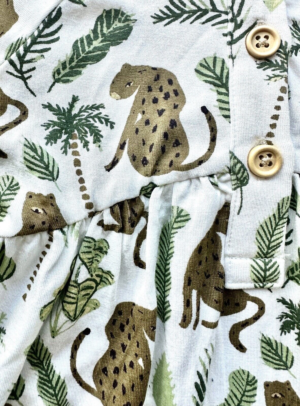 Kate Quinn Jungle Leopard Dress Soft Viscose Bamboo Fabric Retails $44 3-6 M