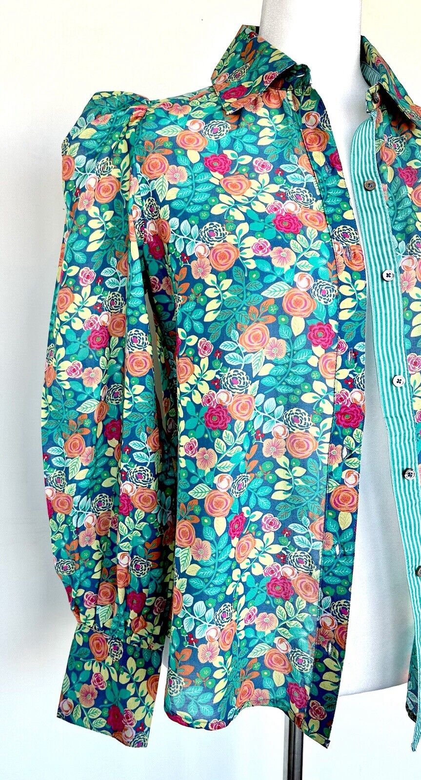 Sundance Rosie Vines Shirt Puff Shoulder Floral Size XS Retail $108 NWT