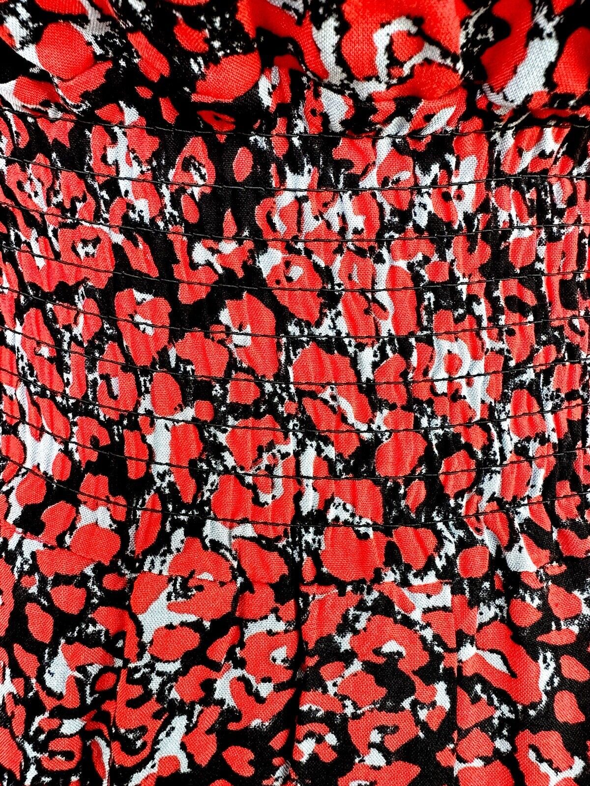 Aqua Red Print Jumpsuit Smocked Waist Size S Price $59 NWT Keyhole Back
