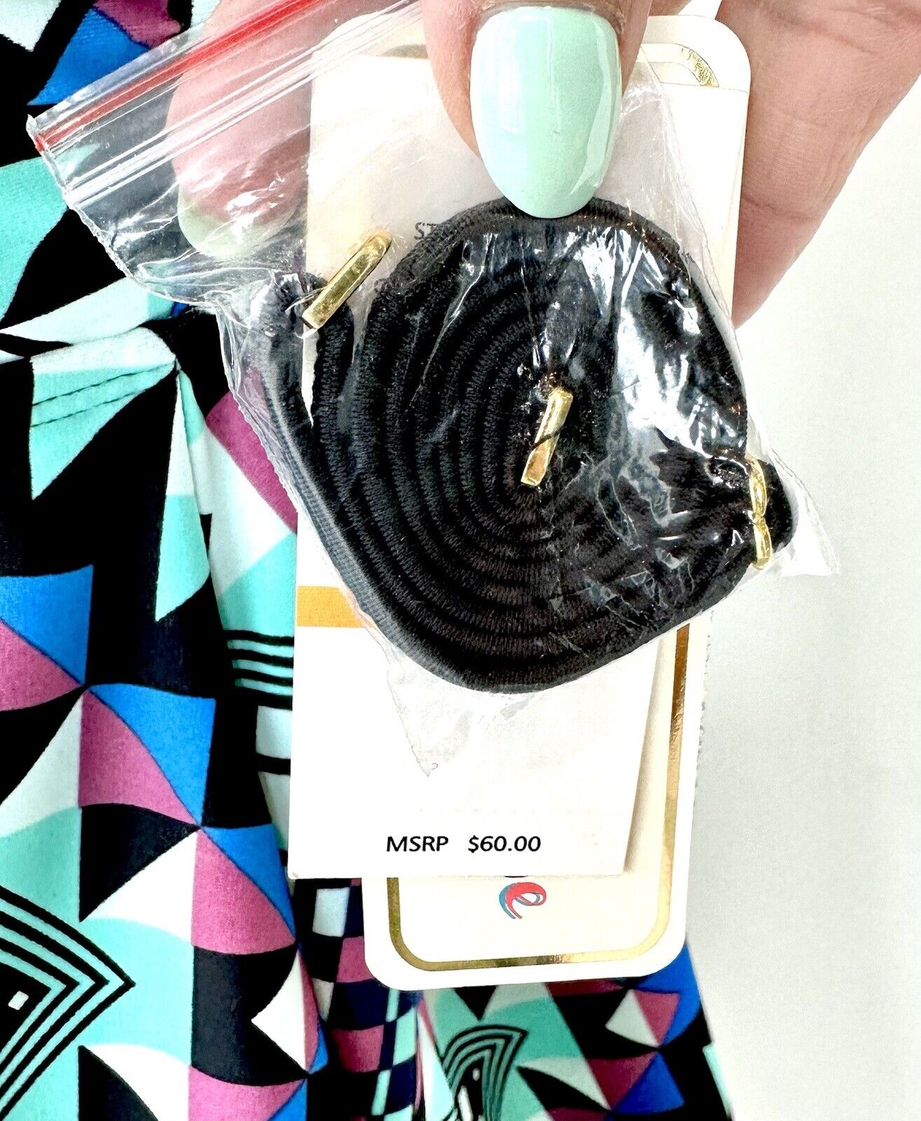 Pink Envelope Geometric Print Peplum Tankini Top Retails $60 Size S