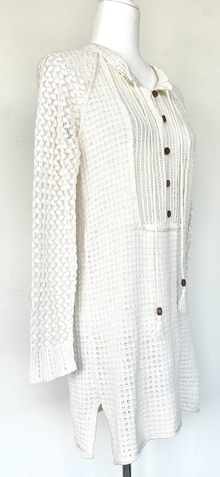Sundance Medora Crochet Knit Cover Up Retails $148 XS Linen Cotton