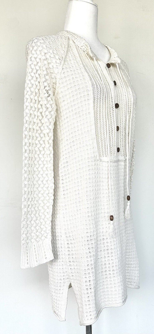Sundance Medora Crochet Knit Cover Up Retails $148 XS Linen Cotton