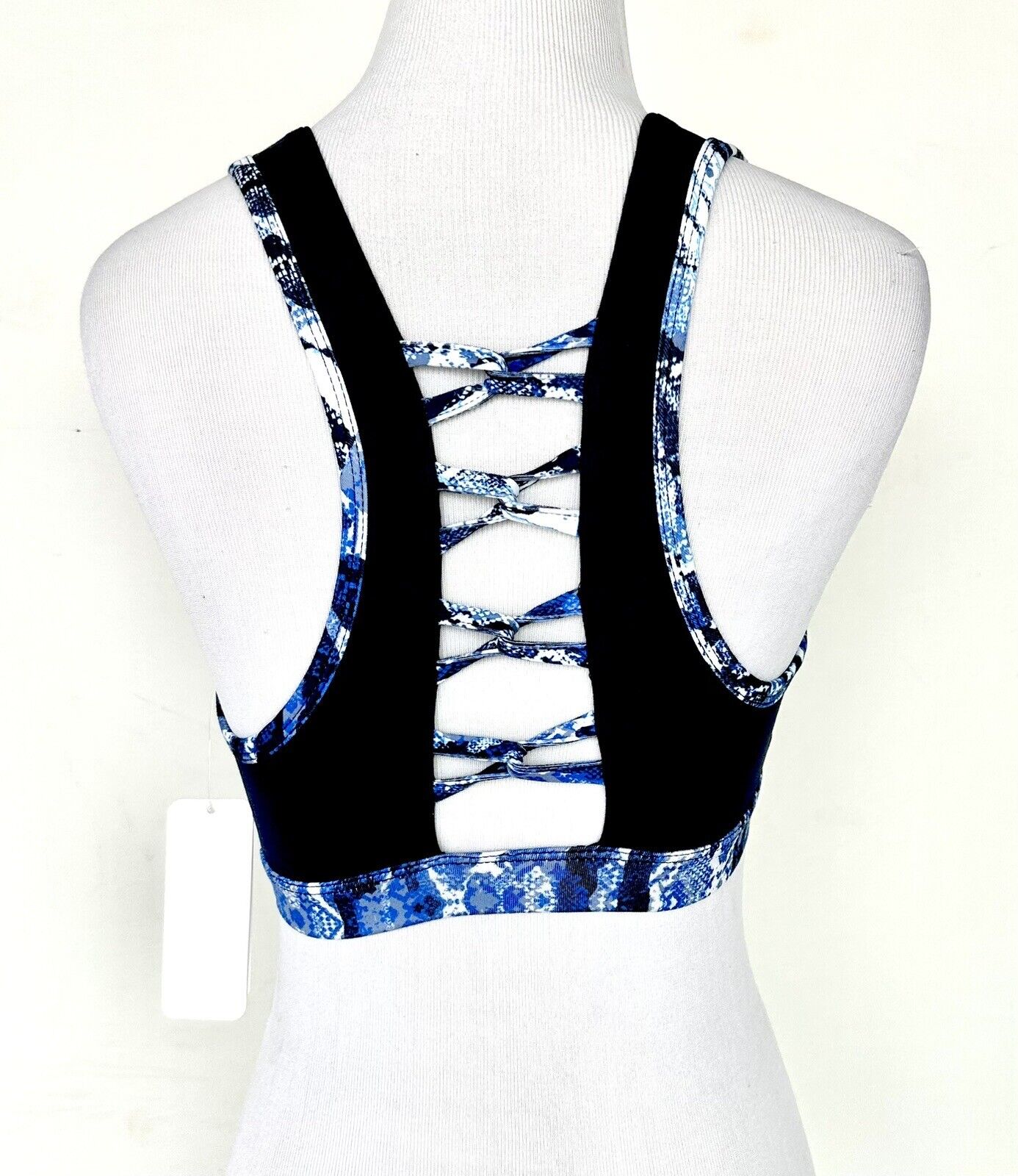 Splendid Blue V Sports Bra With Ladder Back Retails $68 XS