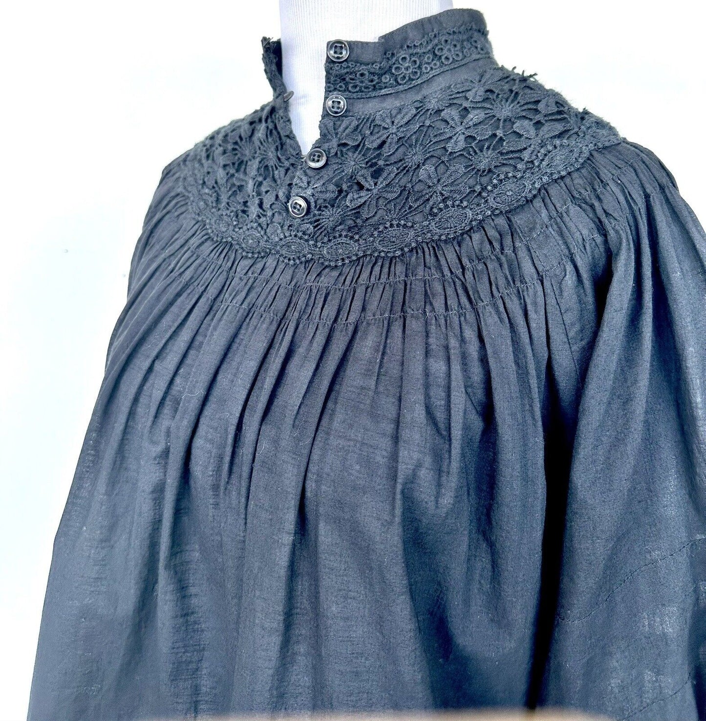 By Timo Black High Neck Margaux Victorian Style Blouse Retails $289 XS