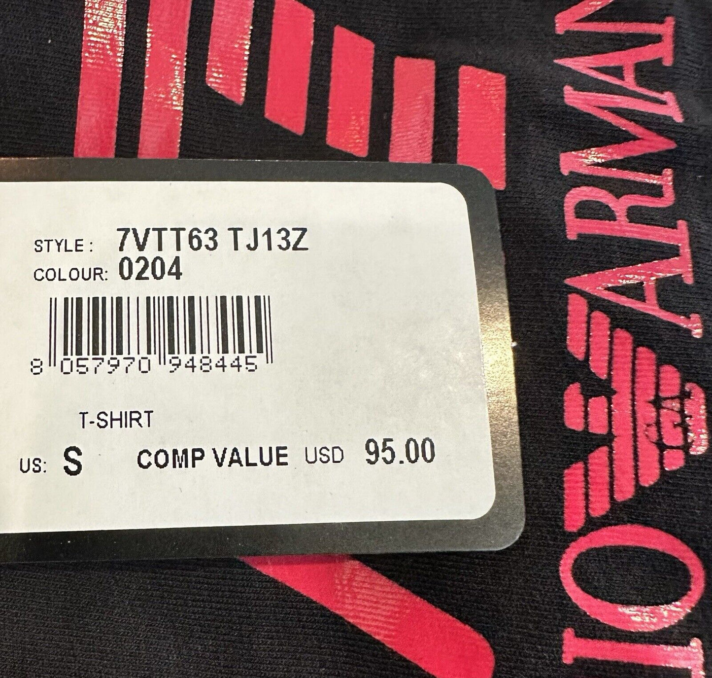 Emporio Armani EA7 Woman’s Black Tee Retail $95 Small New