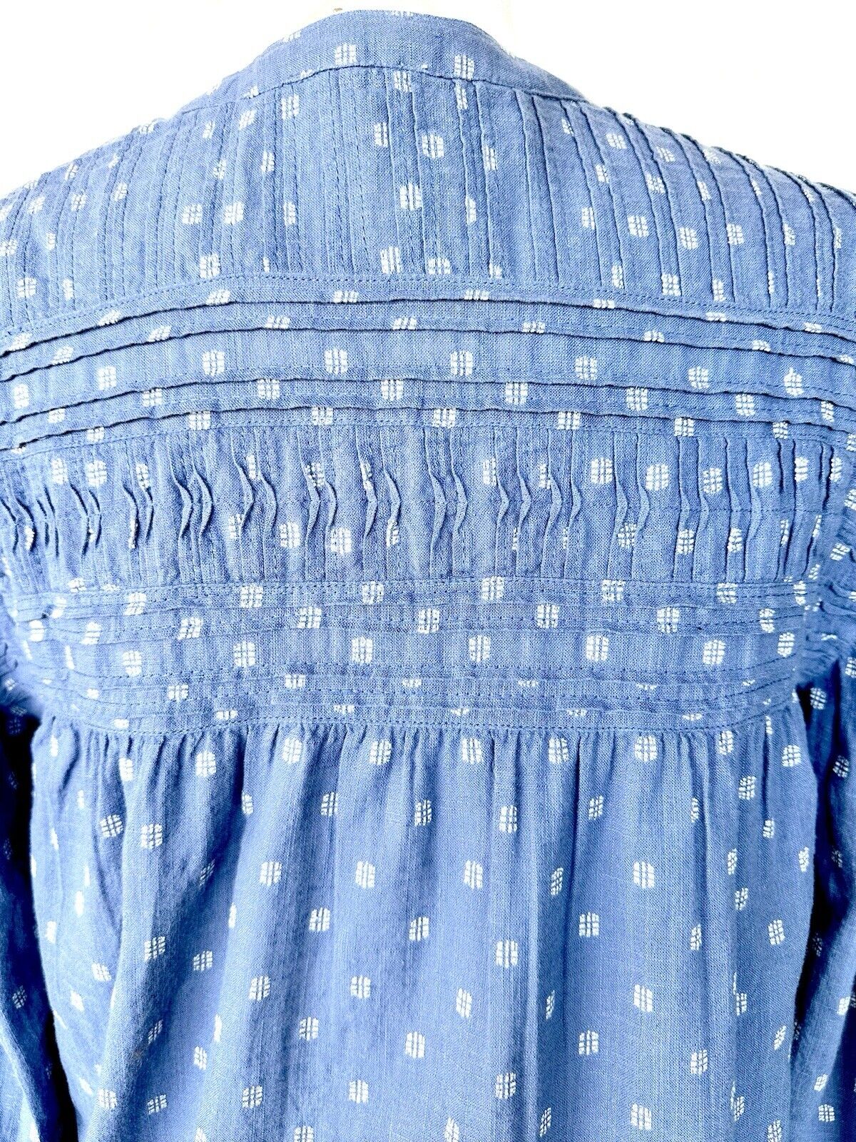 Sundance Clementine Countryside Blouse Retail $93.99 XS Blue Pleated