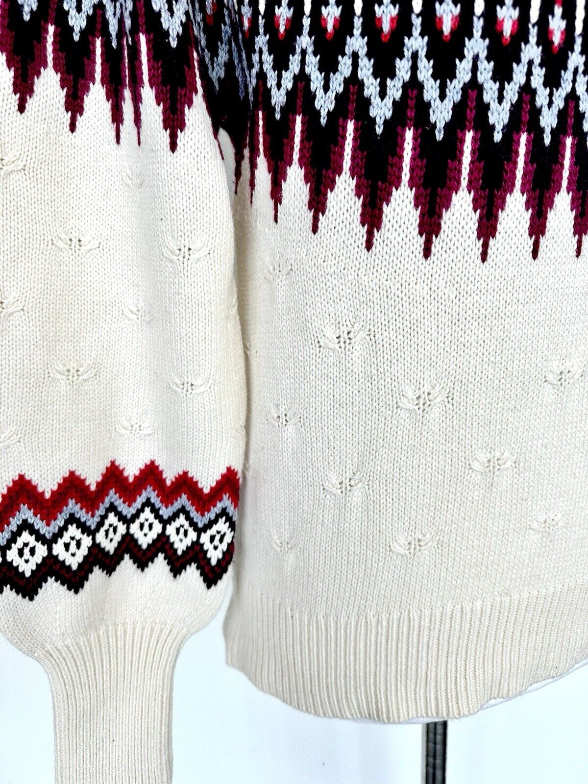 Sundance Elouise Fairisle Sweater Retails $148 Price $64 XS NWT Cotton Wool Mix