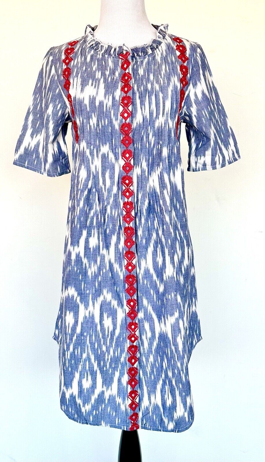 Sundance Isabel Ikat Shirt Dress With Embroidery  Size PXXS Retails $158