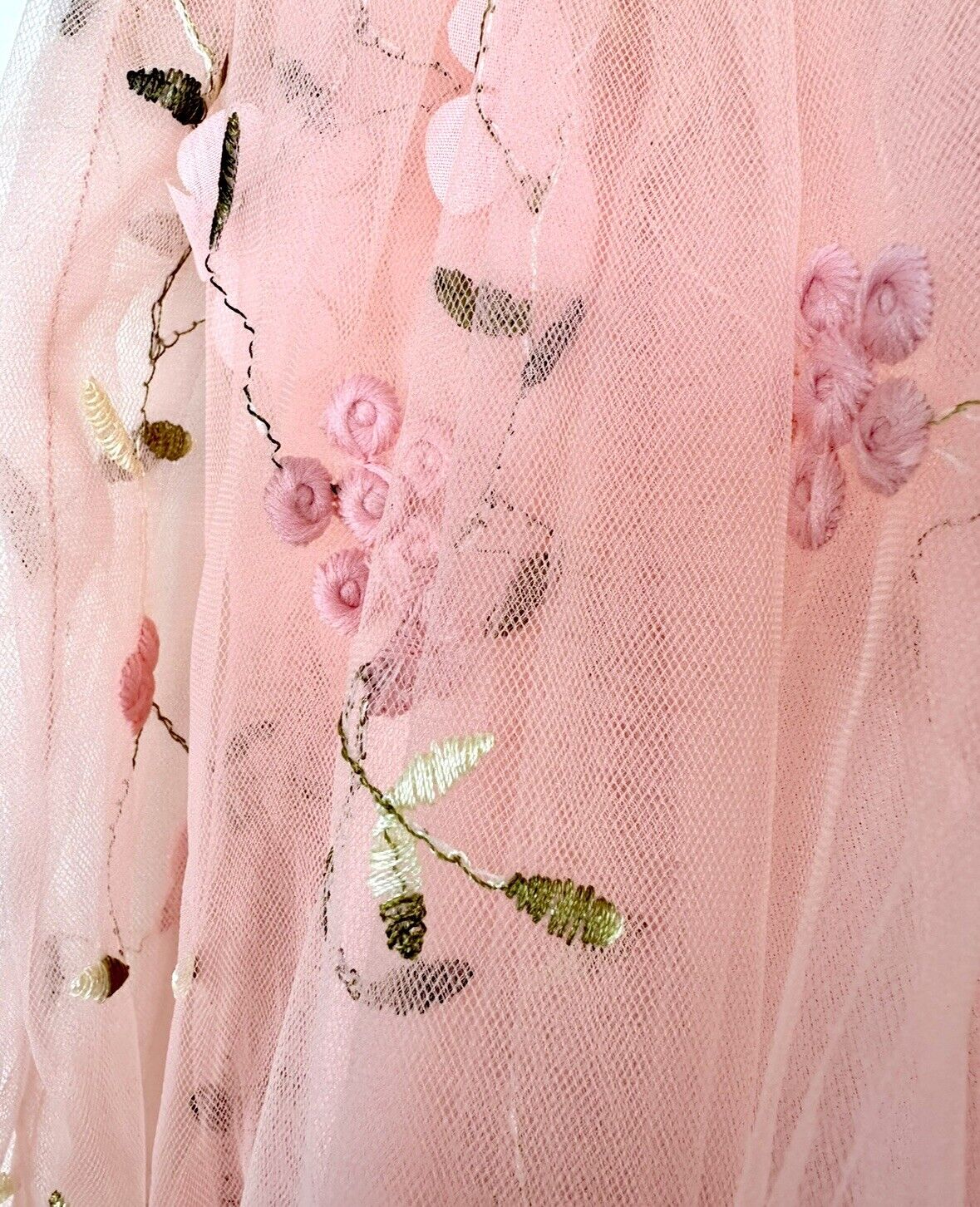 Dolce Tulle Net Embroidered Ruffle Dress Age 6 Pink Multi Layered
