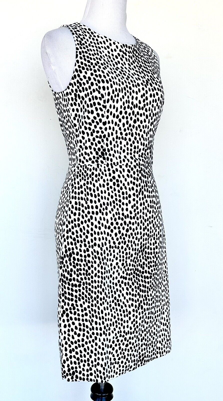 J Crew Textured Weave Ink Ivory Spot Dress Retail $98 Price $69 Size 00