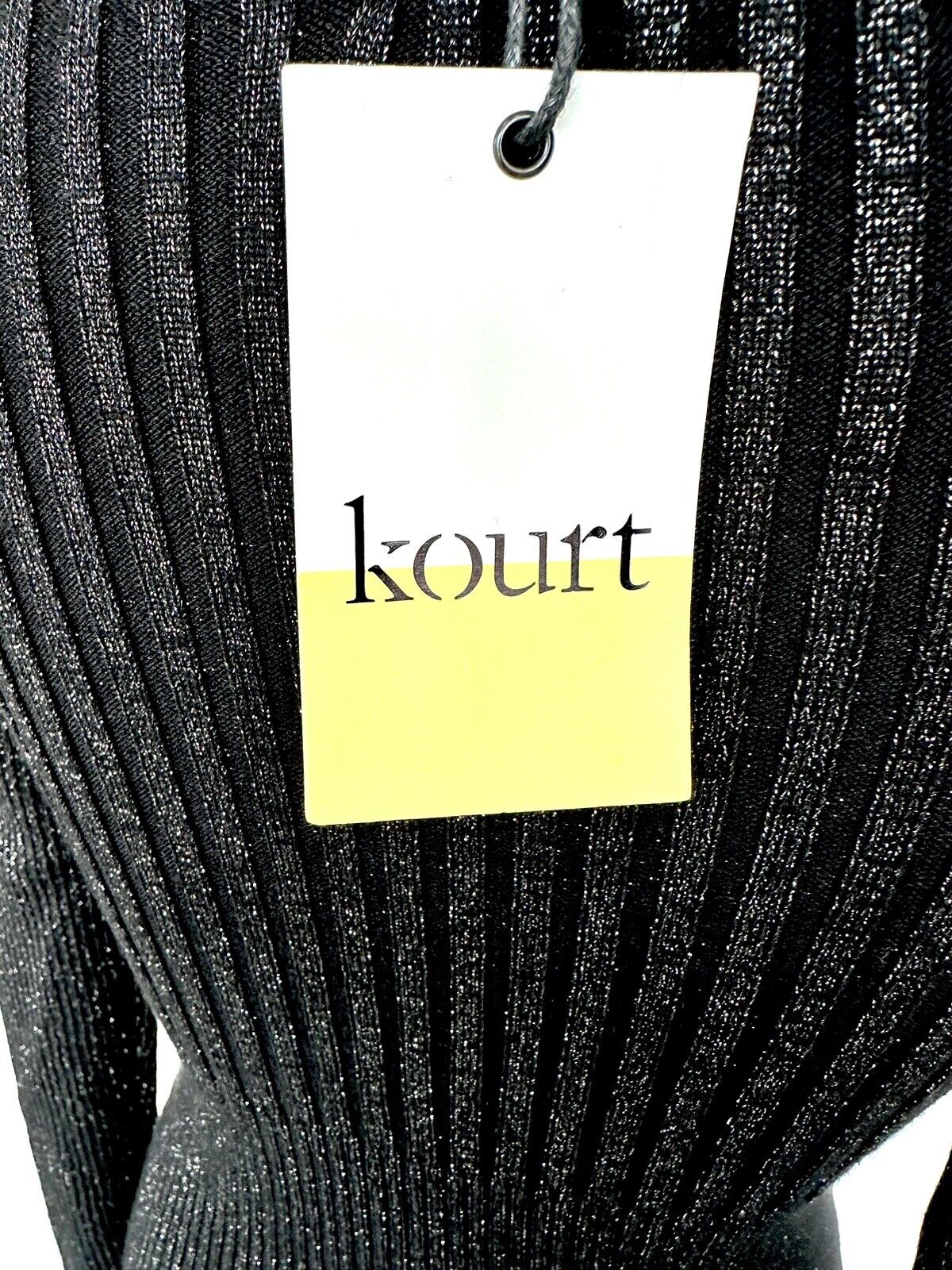 Kourt Black Knit Sweater Dress Metallic Thread Size S Price $60 NWT